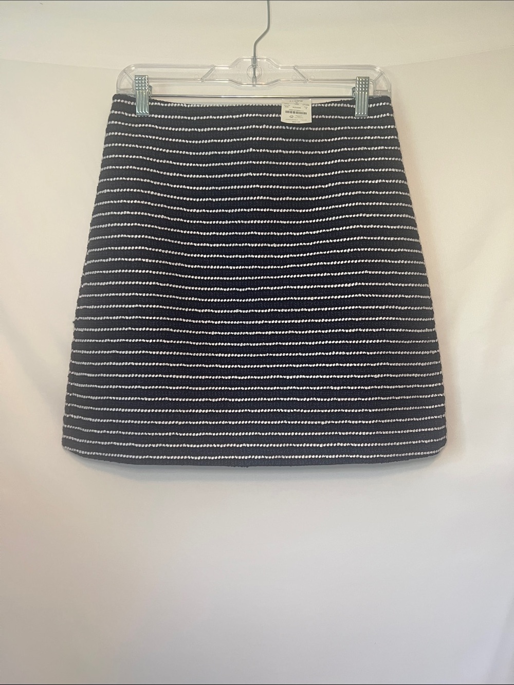 J.Crew Factory Navy White Striped Tweed Mini Skirt Size 4 NWT Preppy Old Money